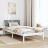 vidaXL Bedframe Wit en lichtgrijs 90 x 190 cm Massief grenenhout