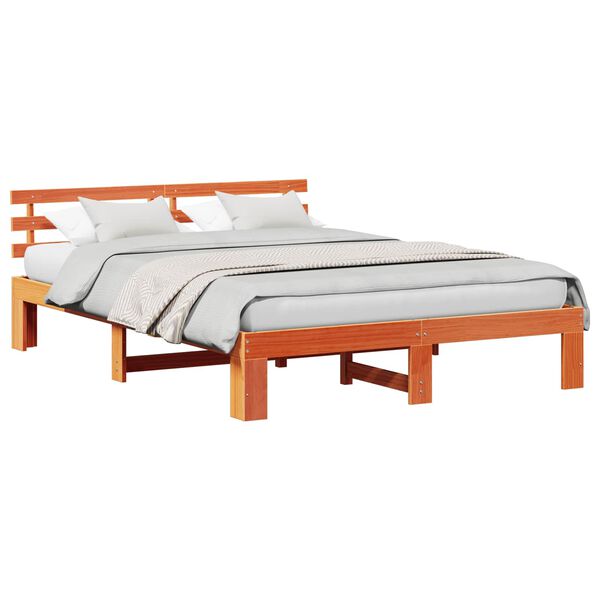 vidaXL Bedframe Wasbruin 160 x 200 cm Massief grenenhout