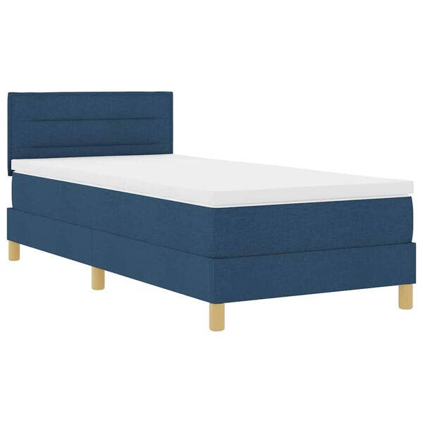 vidaXL Boxspringbed met matras met hoofdeinde Blauw 100 x 200 cm Stof