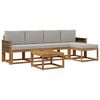 vidaXL Buiten bankenset 6 st Naturel en lichtgrijs Polyester
