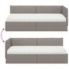 vidaXL Hoekbedframe met Matras met hoofdeinde 2 pcs Taupe Fluweel
