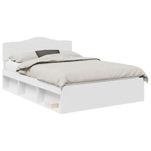 vidaXL Bedframe met hoofdeinde Wit 140 x 200 cm Massief grenenhout