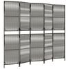 vidaXL Kamerscherm 5 panelen poly rattan grijs