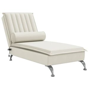 vidaXL Massage chaise longue met bolster fluweel roze