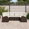 vidaXL Tuin Sofa Set met kussen 6 pcs Bruin Poly Rattan