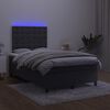 vidaXL Boxspring met matras en LED fluweel zwart 120x200 cm