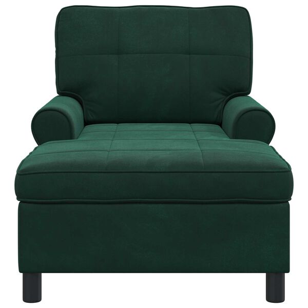 vidaXL Chaise Lounge met kussen Donkergroen 91 x 157 x 91 cm Fluweel