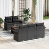 vidaXL Tuin Sofa Set met kussen met opslag met kussen 6 pcs Zwart