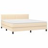vidaXL Boxspring met matras stof cr&egrave;mekleurig 160x200 cm