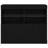 vidaXL LED Sideboard Zwart 81 x 37 x 66,5 cm Bewerkt hout