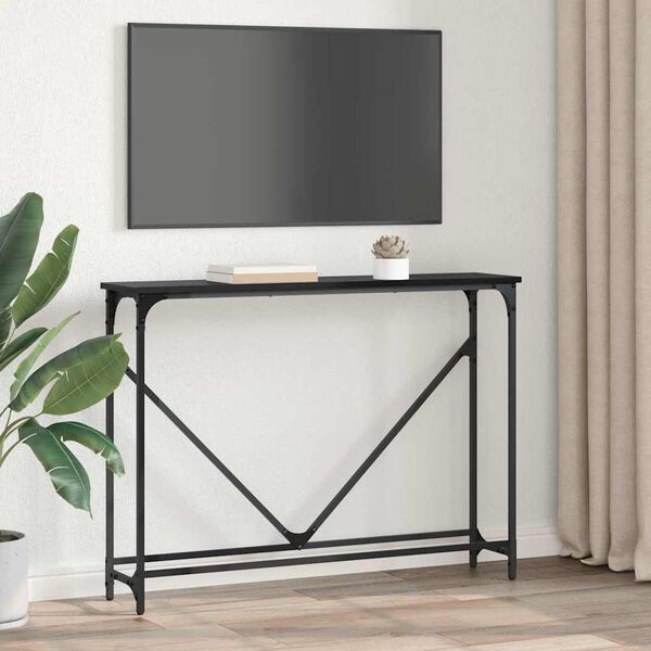 vidaXL Wandtafel Zwart Eiken 102 x 23 x 75 cm Bewerkt hout