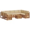 vidaXL Sofa-Sets 10 pcs Natuurlijk en Beige Massief Acaciahout