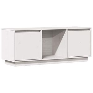 vidaXL Tv-meubel 110,5x35x44 cm massief grenenhout wit