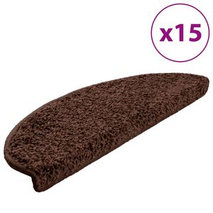 vidaXL Trapmatten 15 st 65x21x4 cm Bruin Halfrond Groot