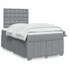 vidaXL Boxspring met matras stof lichtgrijs 120x190 cm
