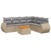 vidaXL 7-delige Loungeset met kussens poly rattan beige
