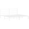 vidaXL Bedframe met hoofdbord metaal wit 183x213 cm
