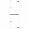 vidaXL Schuifdeur met beslagset 76x205 cm ESG glas zwart