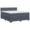 vidaXL Boxspringbed met matras Donkergrijs 200 x 200 cm Fluweel