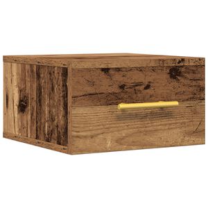 vidaXL Nachtkastje Wandgemonteerd Oudhout 35 x 35 x 20 cm Bewerkt hout