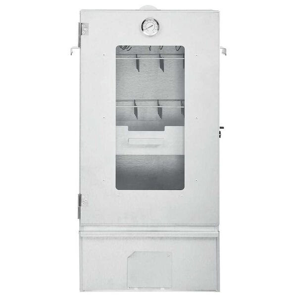 vidaXL BBQ-rookoven met tafel gegalvaniseerd staal