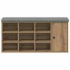 vidaXL Schoenenbank 102x32x50 cm bewerkt hout artisanaal eikenkleur