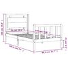 vidaXL Bedframe met hoofdbord massief hout zwart