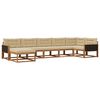 vidaXL Buiten bankenset met kussen 7 pcs Natuurlijk en Beige