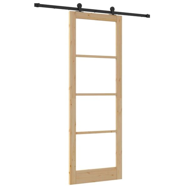 vidaXL Schuifdeur ORKDAL Natuurlijk en Zwart 83 x 232 cm