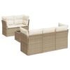 vidaXL 6-delige Loungeset met kussens poly rattan beige