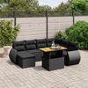 vidaXL 8-delige Loungeset met kussens poly rattan zwart