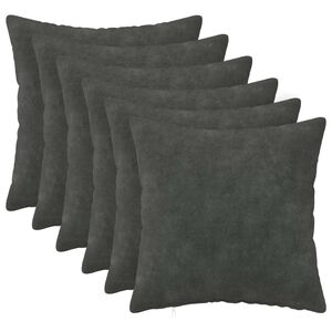 vidaXL Kussen 6 st HEERLEN Antraciet 30 x 30 cm Microfiber Fleece