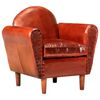 vidaXL Kuipstoel 77x65x79 cm echt leer bruin