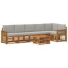 vidaXL Hoekbank Set met kussen 6 pcs Naturel en lichtgrijs