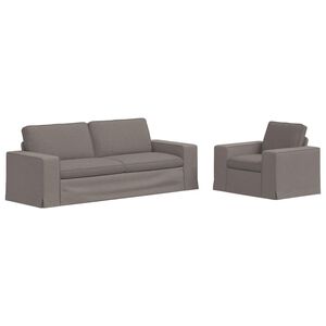 vidaXL Bank 2 pcs Taupe