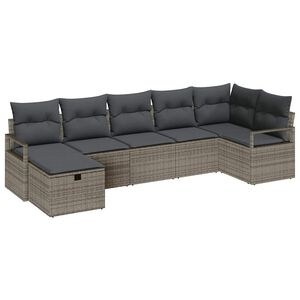 vidaXL Bankstel met kussen 5 pcs poly rattan