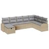 vidaXL Tuin Sofa Set met kussen met opslag 8 pcs Beige Poly riet