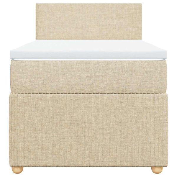 vidaXL Boxspring met matras stof cr&egrave;mekleurig 90x200 cm