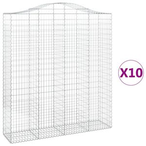 vidaXL Schanskorven 10 st gewelfd 200x50x220/240 cm ijzer