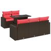 vidaXL 6-delige Loungeset met kussens poly rattan acacia bruin