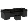 vidaXL 8-delige Loungeset met kussens poly rattan zwart