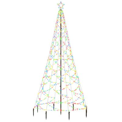 vidaXL Kerstboom met metalen paal en 500 meerkleurige LED's 3 m