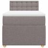 vidaXL Boxspring met matras stof taupe 80x200 cm