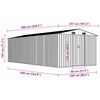 vidaXL Tuinschuur 257x580x181 cm metaal groen