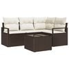 vidaXL Bankstel 5 st Bruin en Cr&egrave;me poly rattan