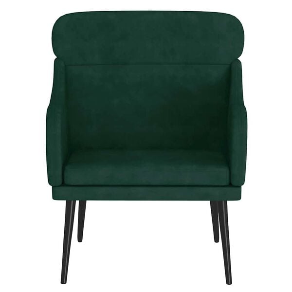 vidaXL Fauteuil 63x76x80 cm fluweel donkergroen