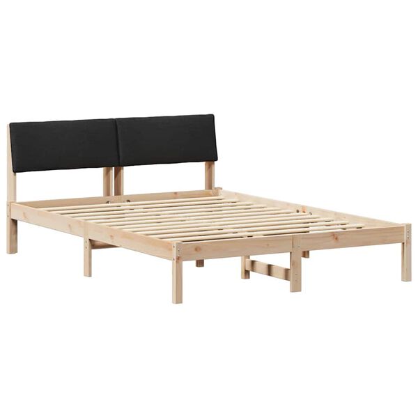 vidaXL Bedframe Bruin en zwart 135 x 190 cm Massief grenenhout