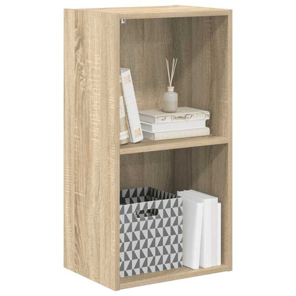 vidaXL Boekenkast met 2 schappen 40x30x76,5 cm bewerkt hout sonoma eik