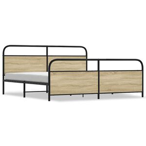 vidaXL Bedframe zonder matras metaal sonoma eikenkleurig 180x200 cm