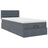 vidaXL Ottoman bed met matras en LED's 100x200 cm fluweel donkergrijs